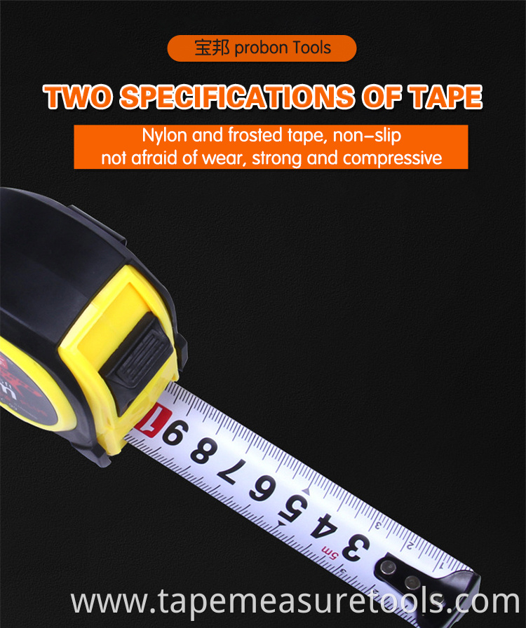 Wear-resistant rubberized thick nylon tape 3m/5m/7.5m/10m stainless steel measuring tape